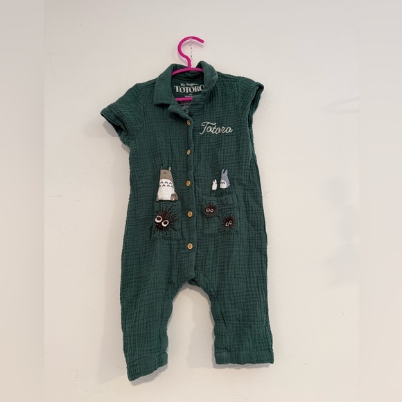 Boxlunch Other - My Neighbor Totoro Green Embroidered Button Romper | 9m studio Ghibli BoxLunch